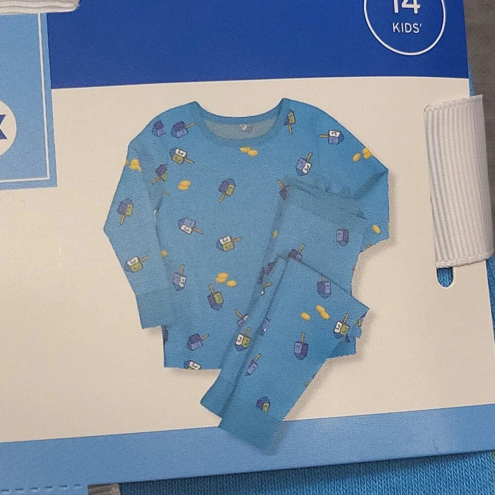 Wondershop Kids Boys Girls Hanukkah Pajama Sleep Set Blue Size 14